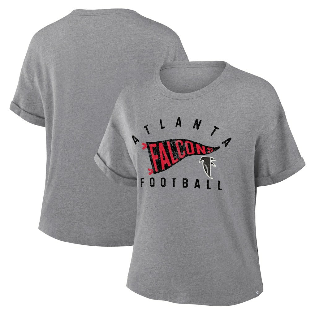 Atlanta Falcons Women's Pennant Wave Tribute Tri-Blend Boxy T-Shirt | NFL US