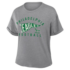 Philadelphia Eagles Women's Pennant Wave Tribute Tri-Blend Boxy T-Shirt | NFL On sale
