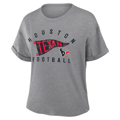 Houston Texans Women's Pennant Wave Tribute Tri-Blend Boxy T-Shirt | NFL Sale