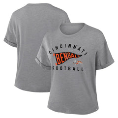Cincinnati Bengals Women's Pennant Wave Tribute Tri-Blend Boxy T-Shirt | NFL US