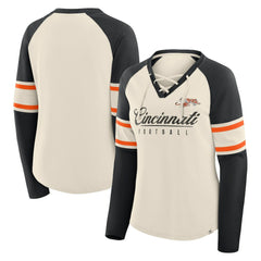 Cincinnati Bengals Women's Hometown Gridiron Hero Raglan Lace-Up V-Neck Long Sleeve T-Shirt | NFL Near me