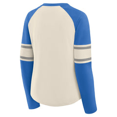 Detroit Lions Women's Hometown Gridiron Hero Raglan Lace-Up V-Neck Long Sleeve T-Shirt | NFL Near me