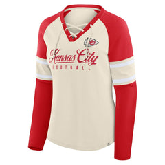 Kansas City Chiefs Women's Hometown Gridiron Hero Raglan Lace-Up V-Neck Long Sleeve T-Shirt | NFL Near me