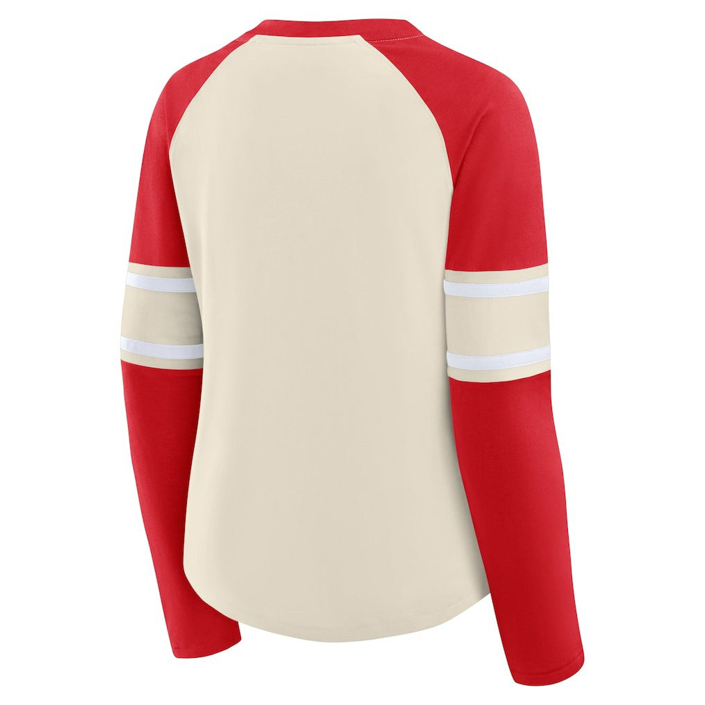 Kansas City Chiefs Women's Hometown Gridiron Hero Raglan Lace-Up V-Neck Long Sleeve T-Shirt | NFL Near me
