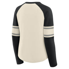 Las Vegas Raiders Women's Hometown Gridiron Hero Raglan Lace-Up V-Neck Long Sleeve T-Shirt | NFL Sale