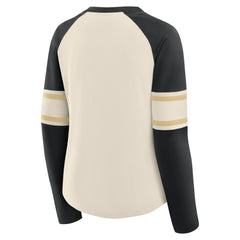 New Orleans Saints Women's Hometown Gridiron Hero Raglan Lace-Up V-Neck Long Sleeve T-Shirt | NFL US