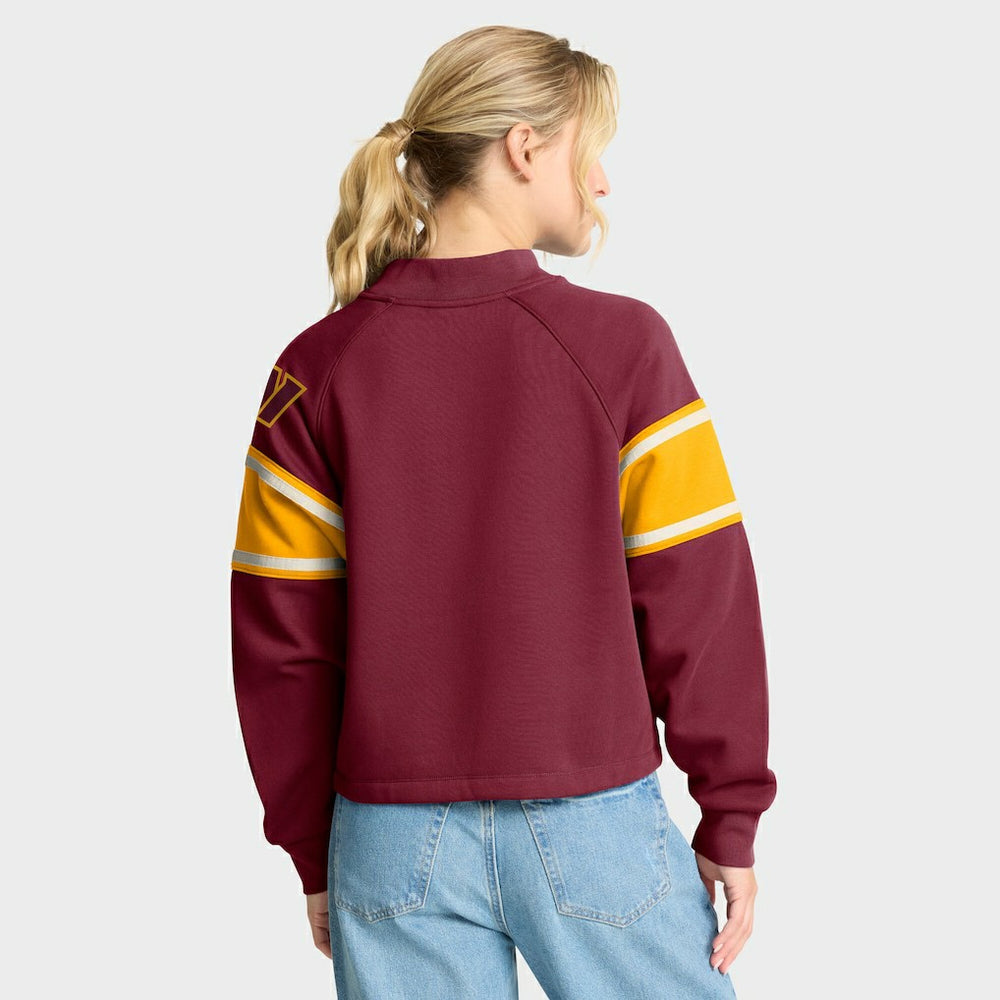 Washington Commanders Oversized Hometown Toss Sweep Mock Neck Pullover | NFL Sale