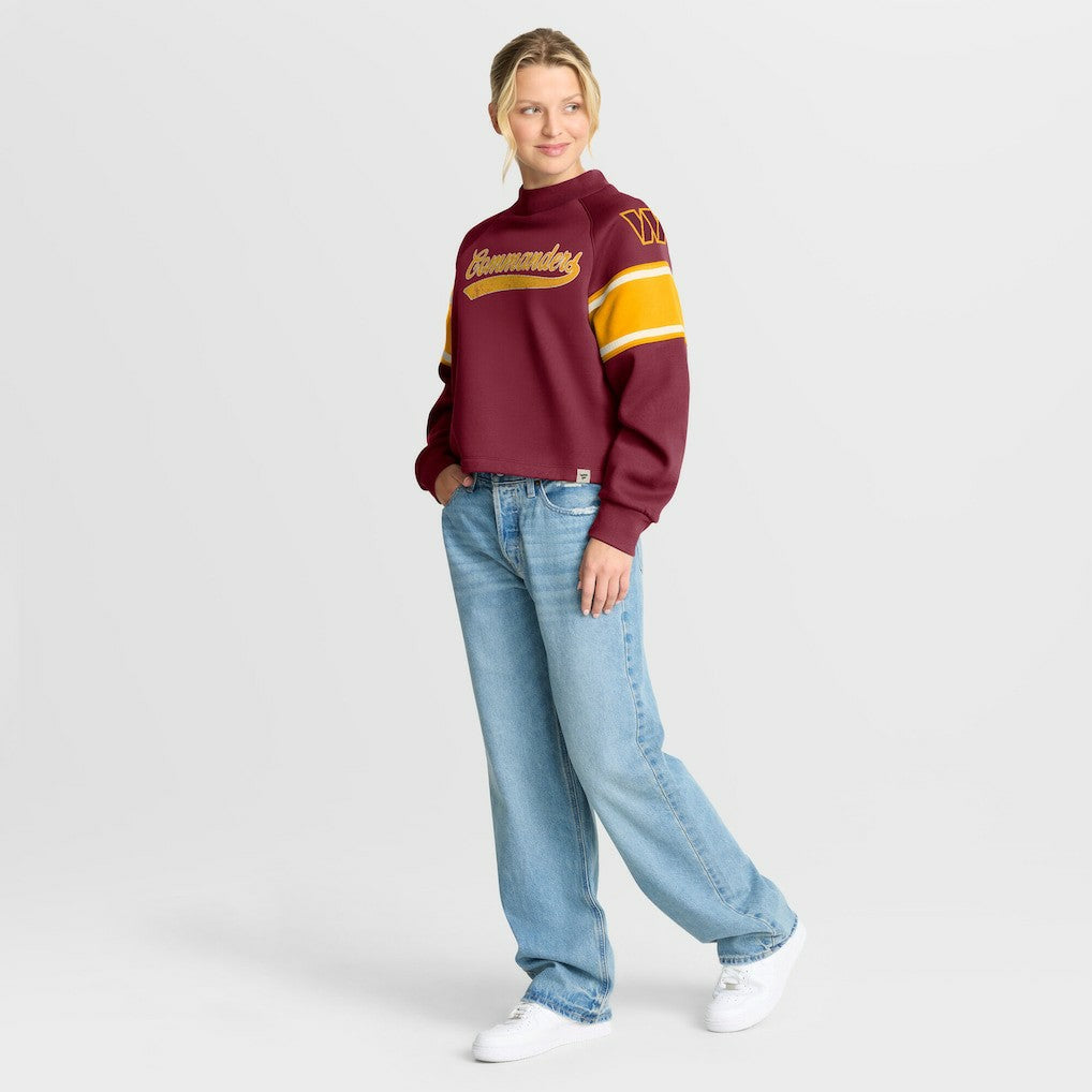 Washington Commanders Oversized Hometown Toss Sweep Mock Neck Pullover | NFL Sale