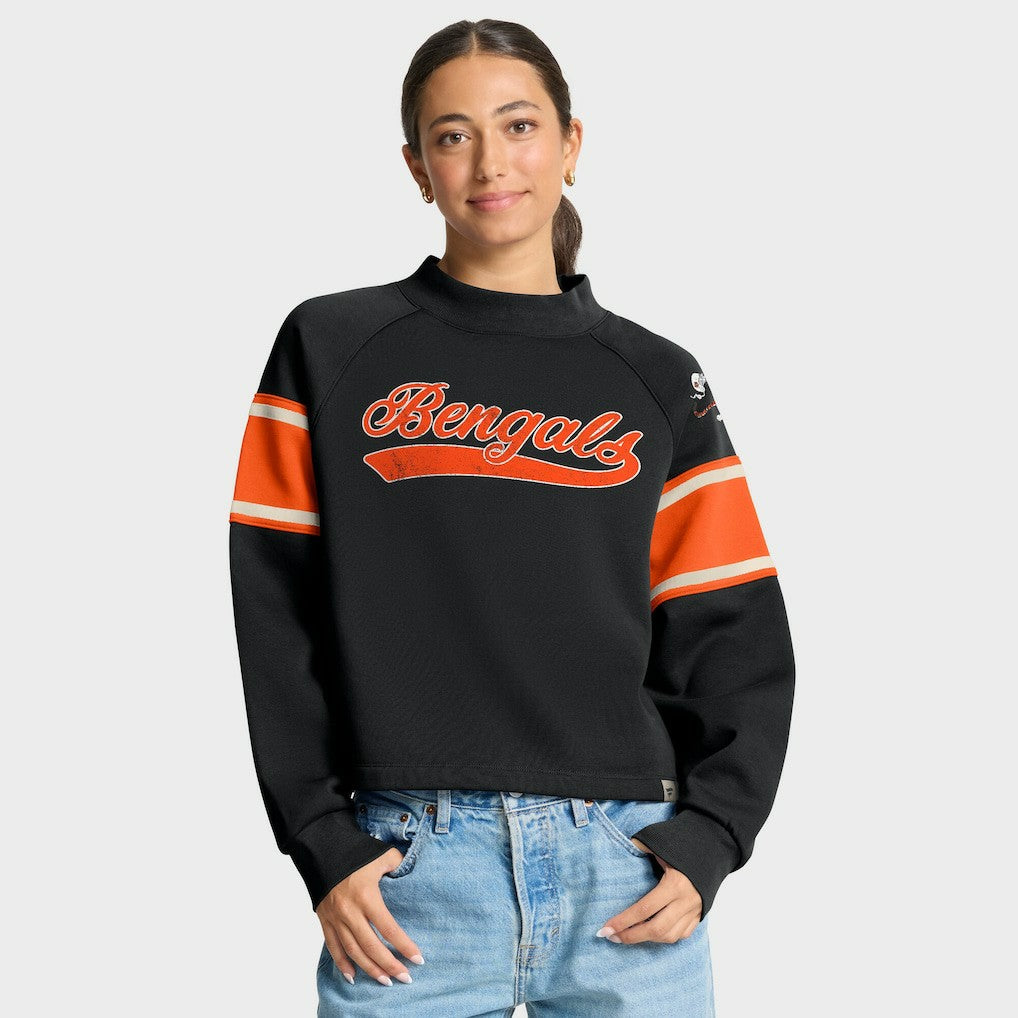 Cincinnati Bengals Oversized Hometown Toss Sweep Mock Neck Pullover | NFL Hot