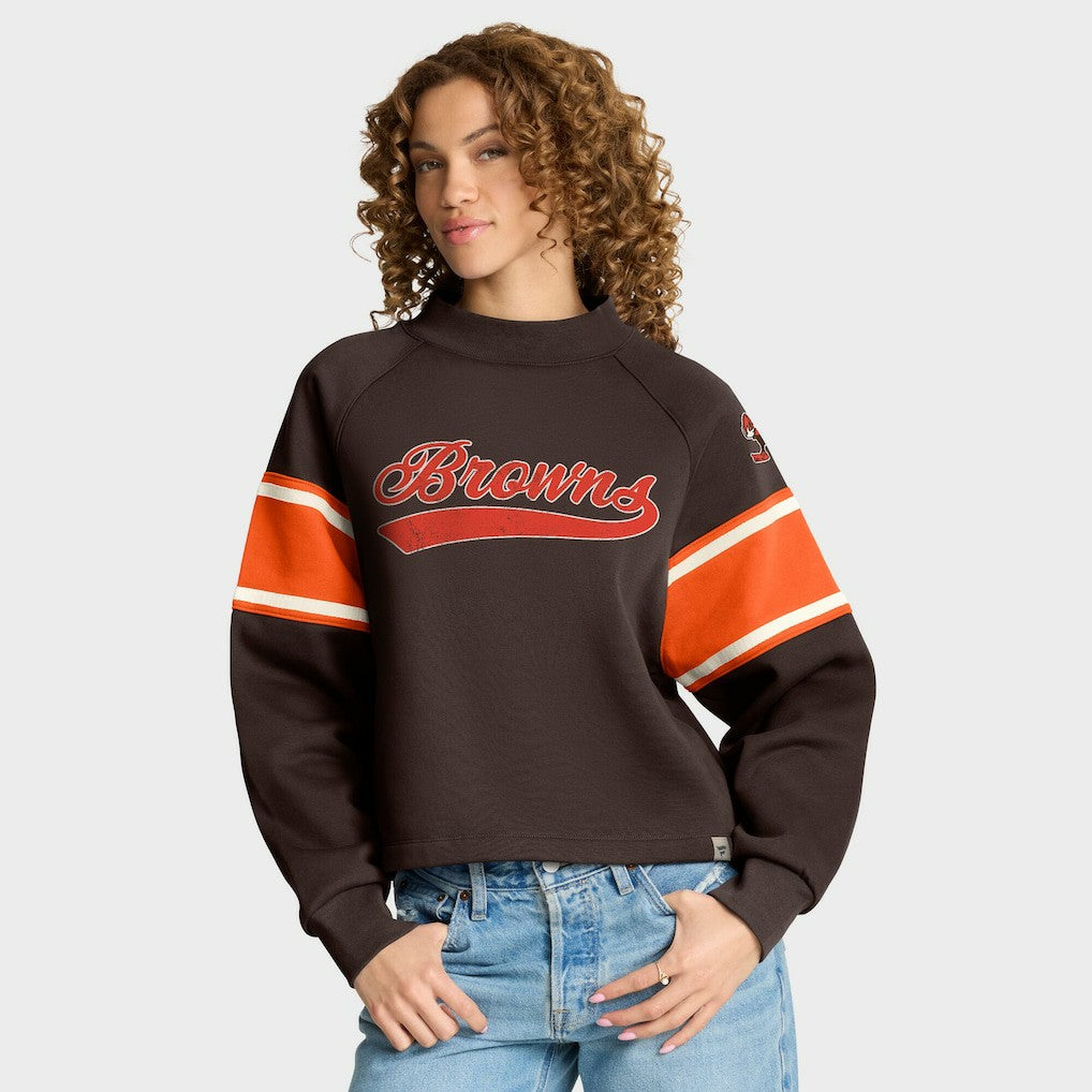 Cleveland Browns Oversized Hometown Toss Sweep Mock Neck Pullover | NFL New