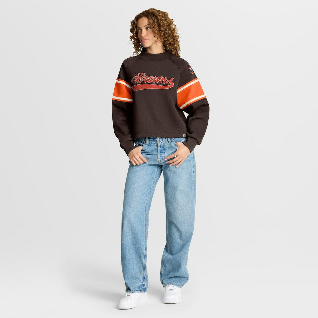 Cleveland Browns Oversized Hometown Toss Sweep Mock Neck Pullover | NFL New