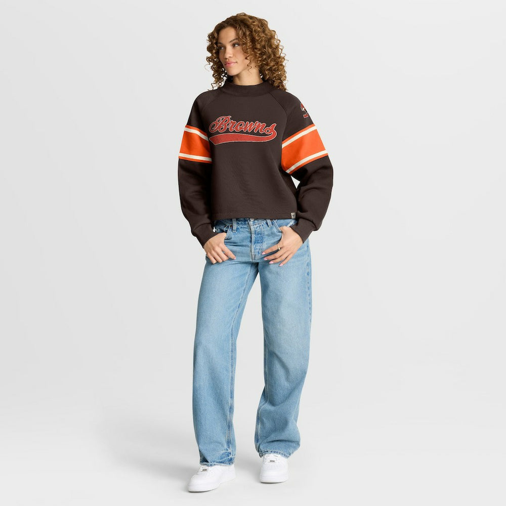 Cleveland Browns Oversized Hometown Toss Sweep Mock Neck Pullover | NFL New