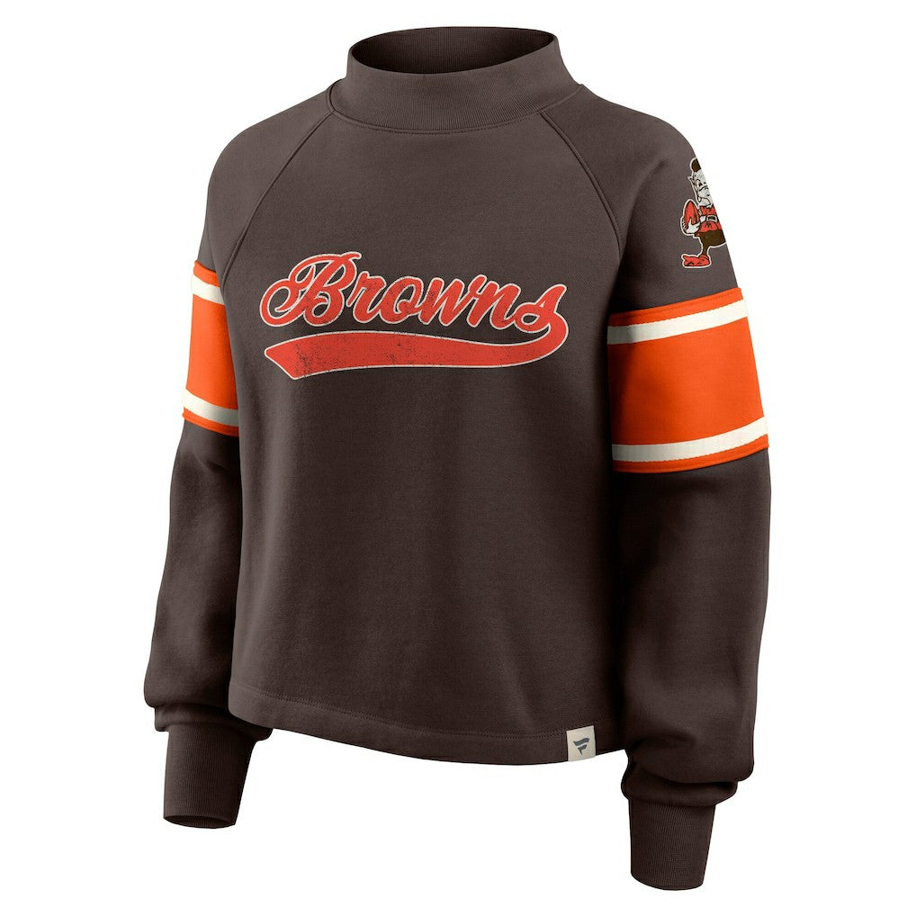 Cleveland Browns Oversized Hometown Toss Sweep Mock Neck Pullover | NFL New