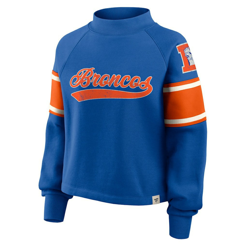 Denver Broncos Oversized Hometown Toss Sweep Mock Neck Pullover | NFL New