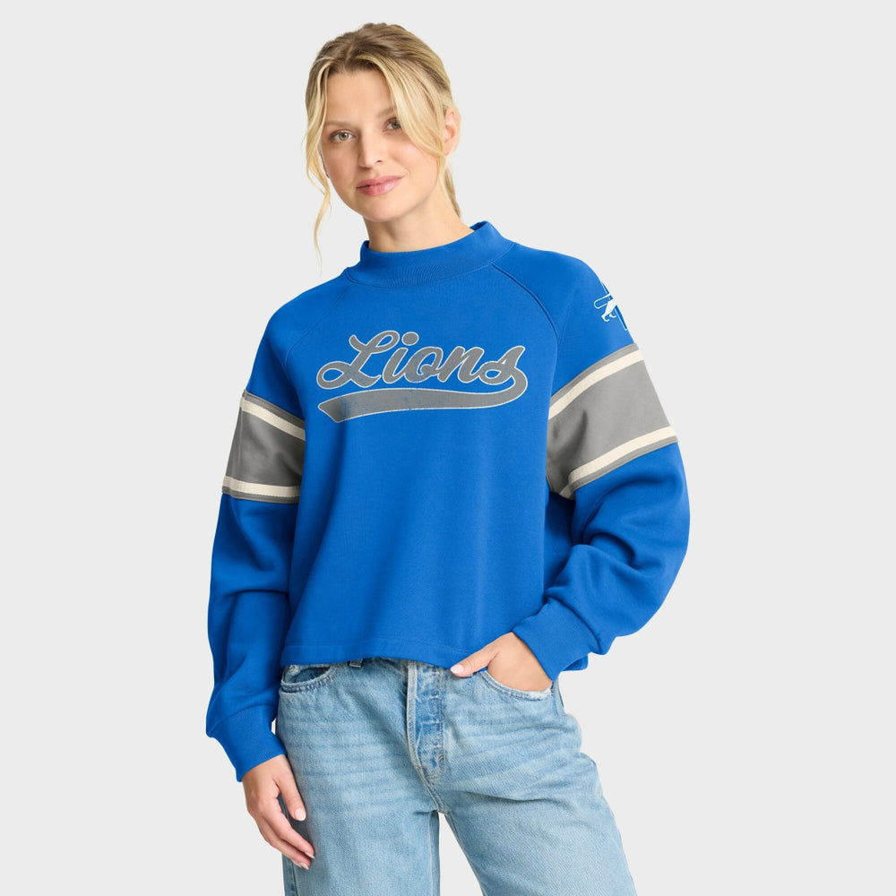 Detroit Lions Oversized Hometown Toss Sweep Mock Neck Pullover | NFL On sale