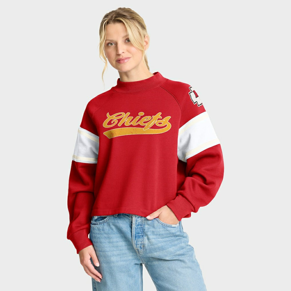 Kansas City Chiefs Oversized Hometown Toss Sweep Mock Neck Pullover | NFL On sale