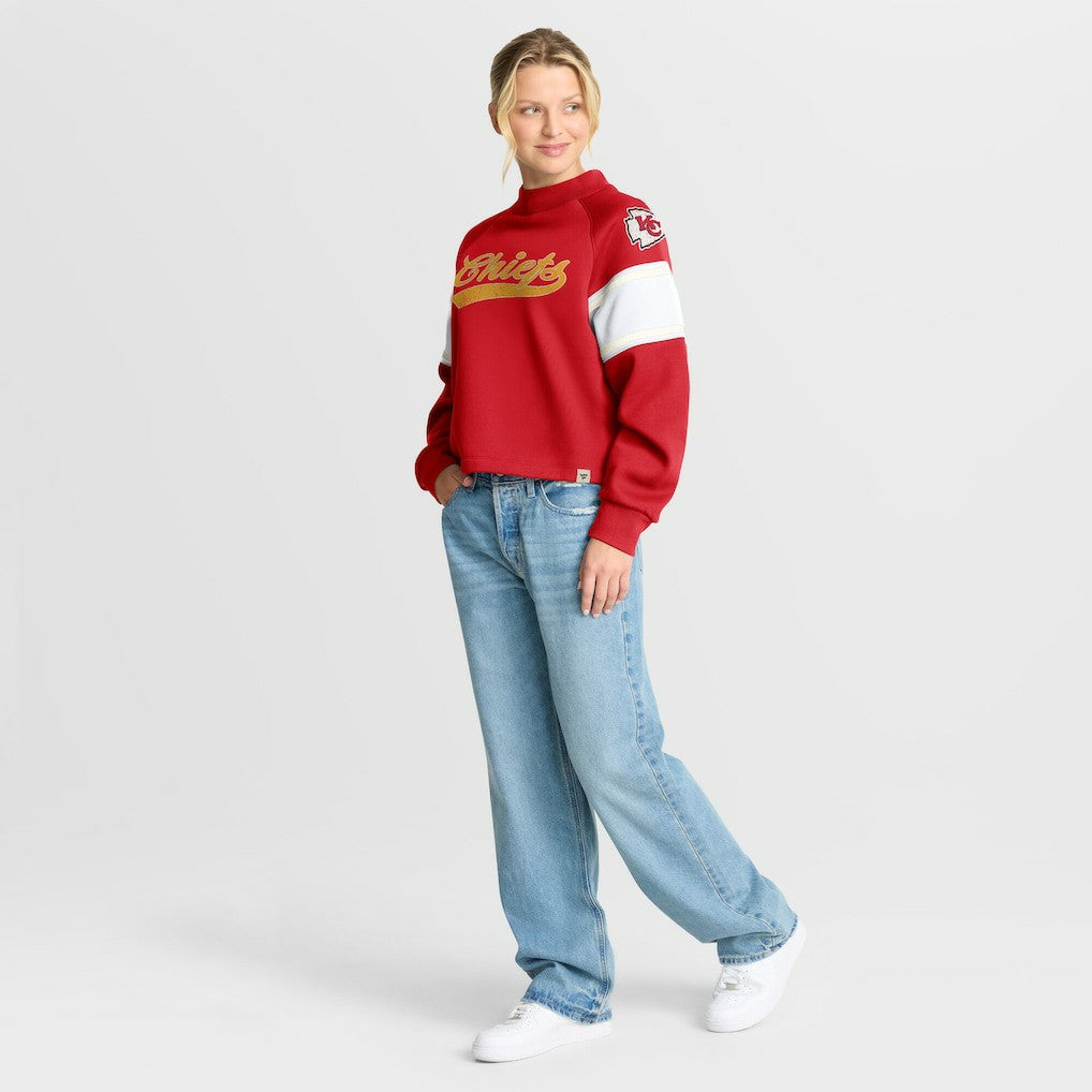 Kansas City Chiefs Oversized Hometown Toss Sweep Mock Neck Pullover | NFL On sale