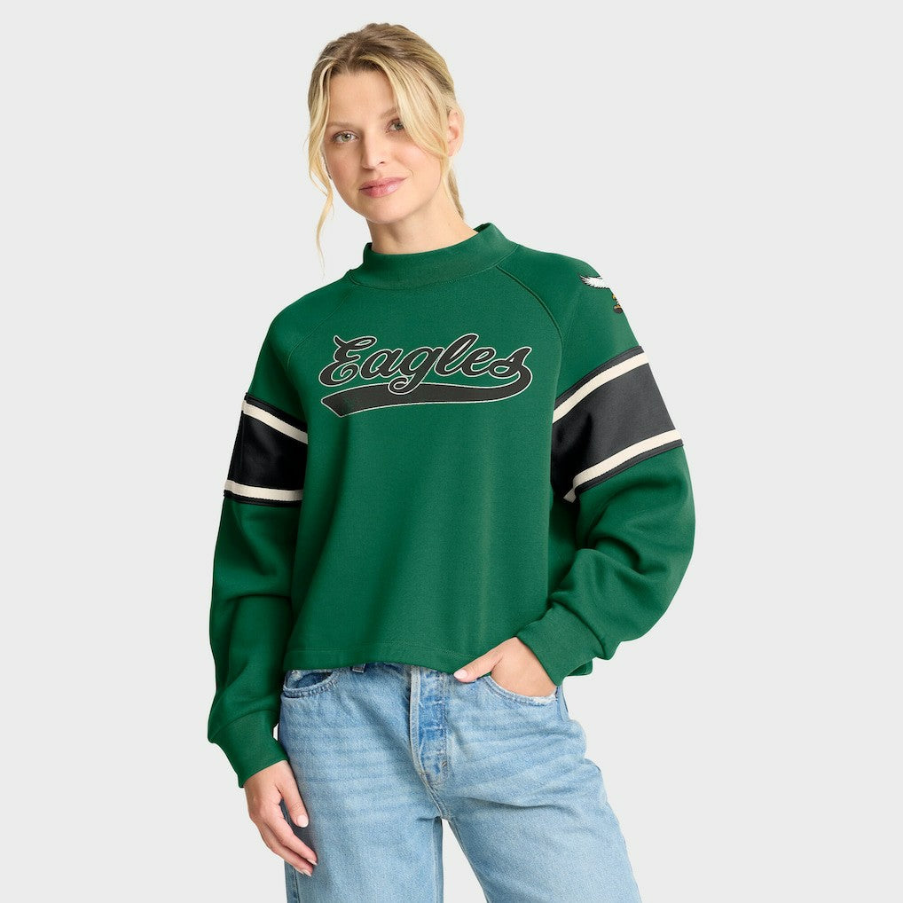 Philadelphia Eagles Oversized Hometown Toss Sweep Mock Neck Pullover | NFL New