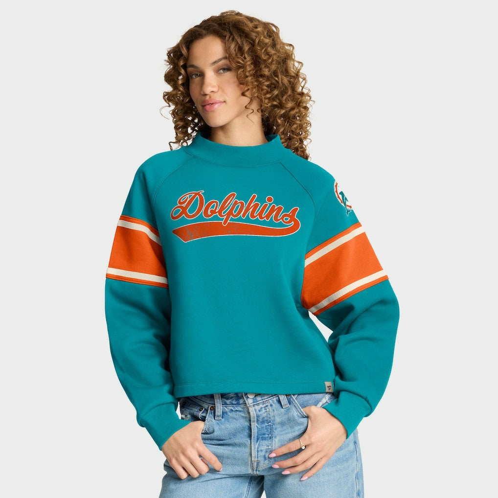 Miami Dolphins Oversized Hometown Toss Sweep Mock Neck Pullover | NFL Near me