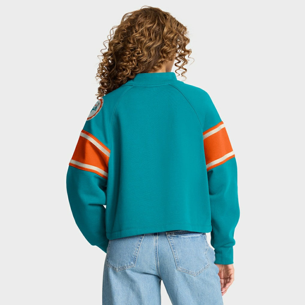 Miami Dolphins Oversized Hometown Toss Sweep Mock Neck Pullover | NFL Near me