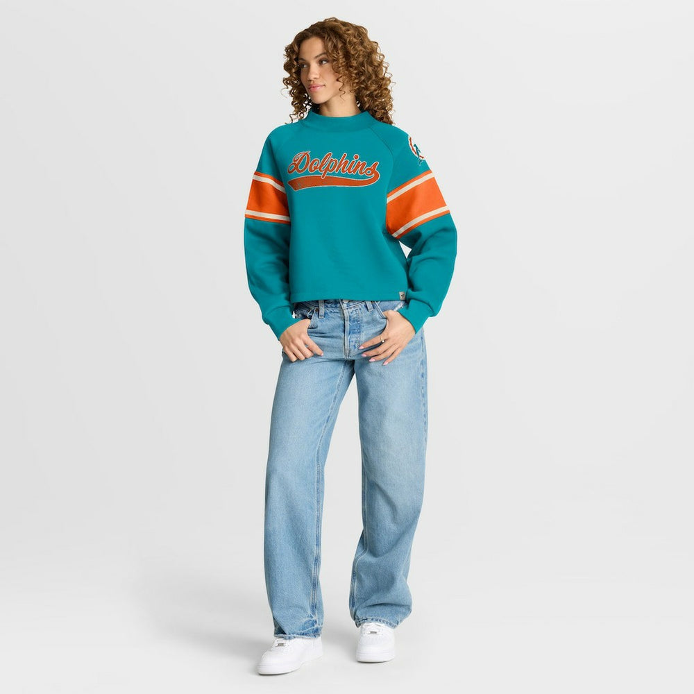 Miami Dolphins Oversized Hometown Toss Sweep Mock Neck Pullover | NFL Near me