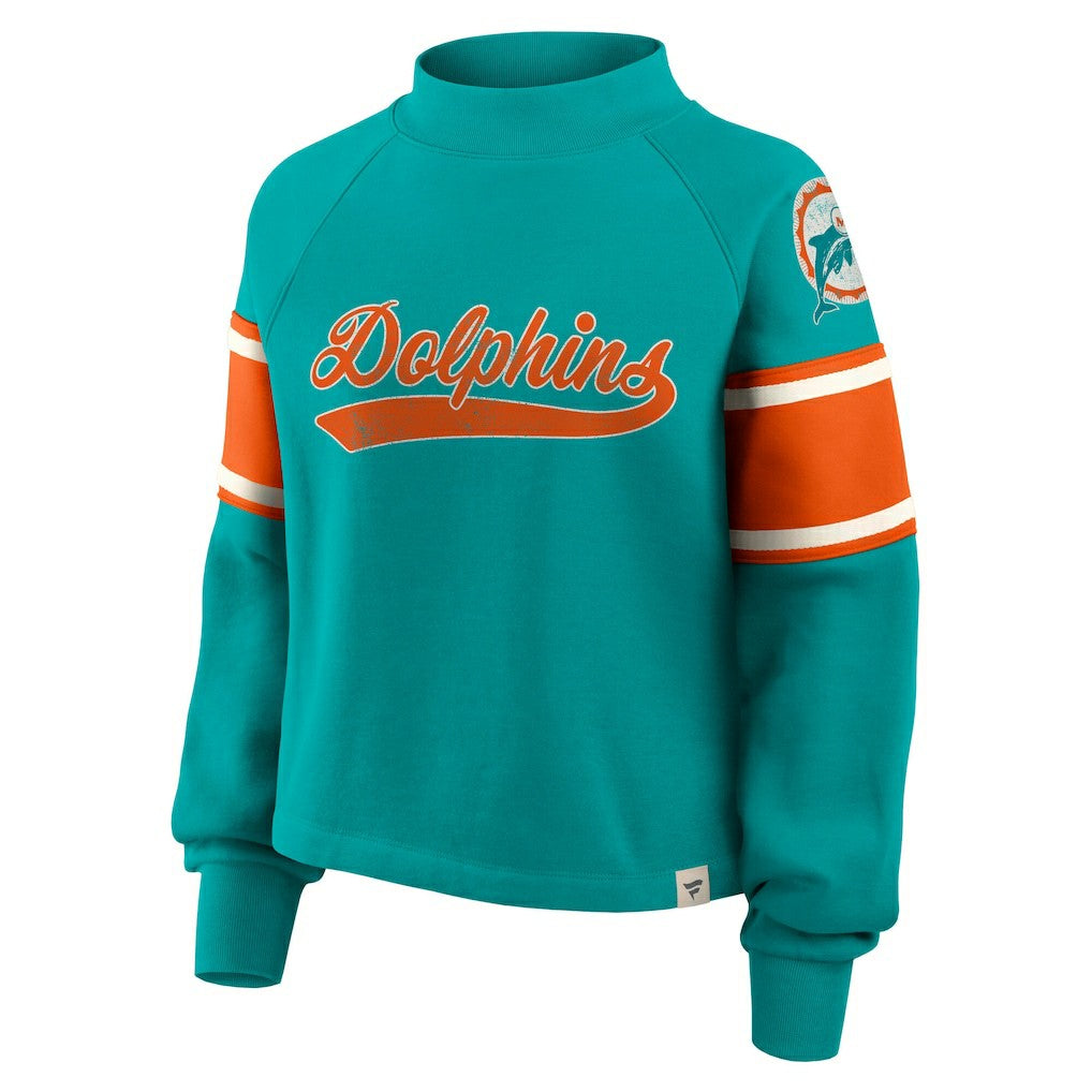 Miami Dolphins Oversized Hometown Toss Sweep Mock Neck Pullover | NFL Near me
