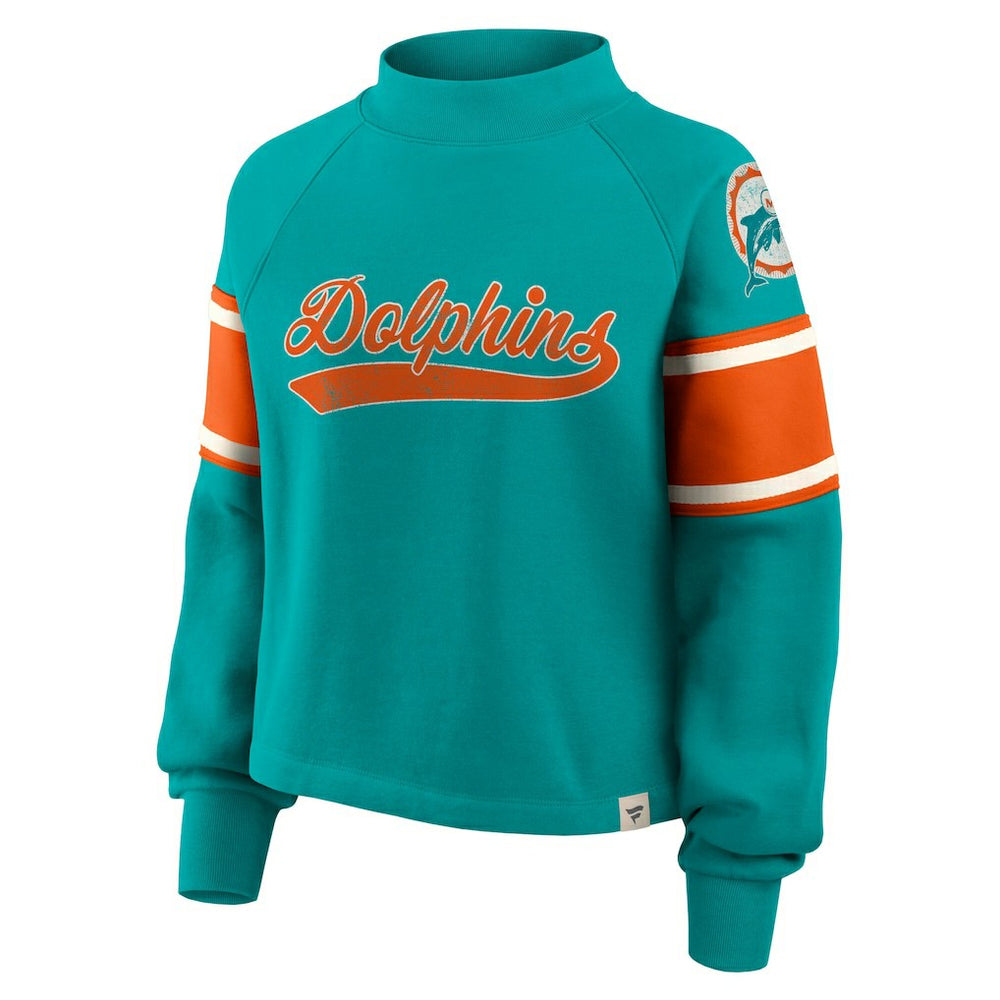 Miami Dolphins Oversized Hometown Toss Sweep Mock Neck Pullover | NFL Near me