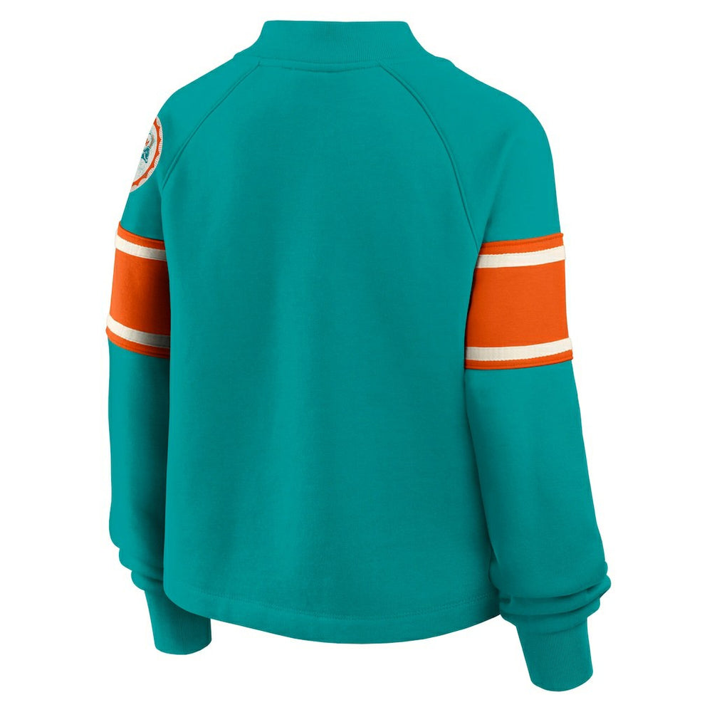 Miami Dolphins Oversized Hometown Toss Sweep Mock Neck Pullover | NFL Near me