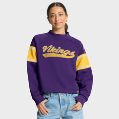 Minnesota Vikings Oversized Hometown Toss Sweep Mock Neck Pullover | NFL Sale