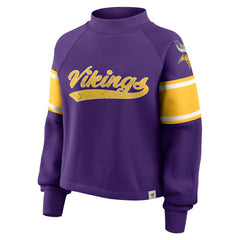 Minnesota Vikings Oversized Hometown Toss Sweep Mock Neck Pullover | NFL Sale