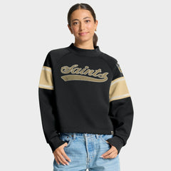 New Orleans Saints Oversized Hometown Toss Sweep Mock Neck Pullover | NFL Discount