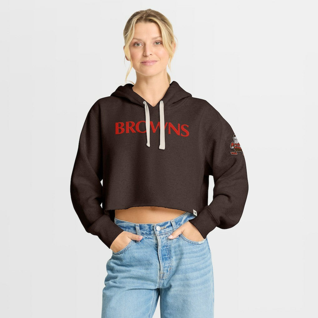 Cleveland Browns Women's Oversized Hometown Heritage Cropped Hoodie | NFL On sale