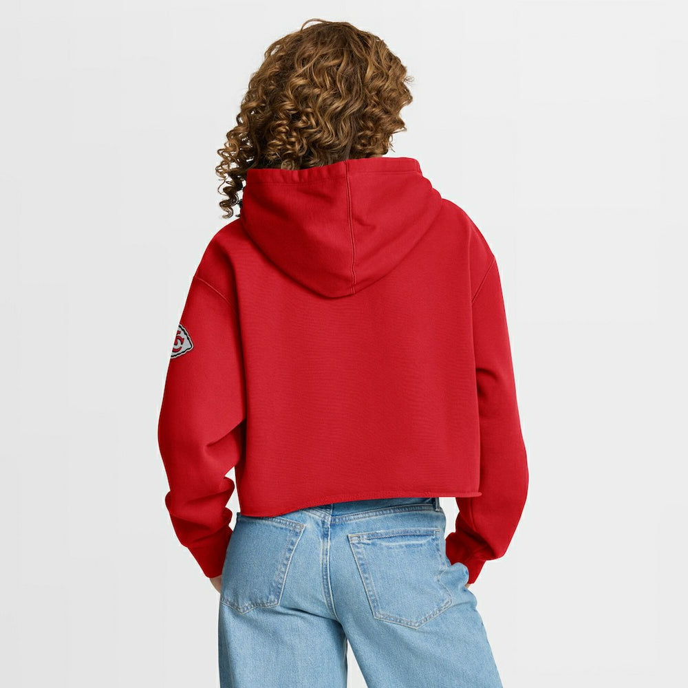 Kansas City Chiefs Women's Oversized Hometown Heritage Cropped Hoodie | NFL Discount