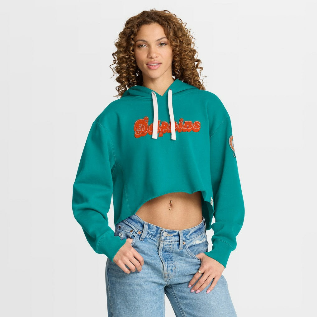 Miami Dolphins Women's Oversized Hometown Heritage Cropped Hoodie | NFL New