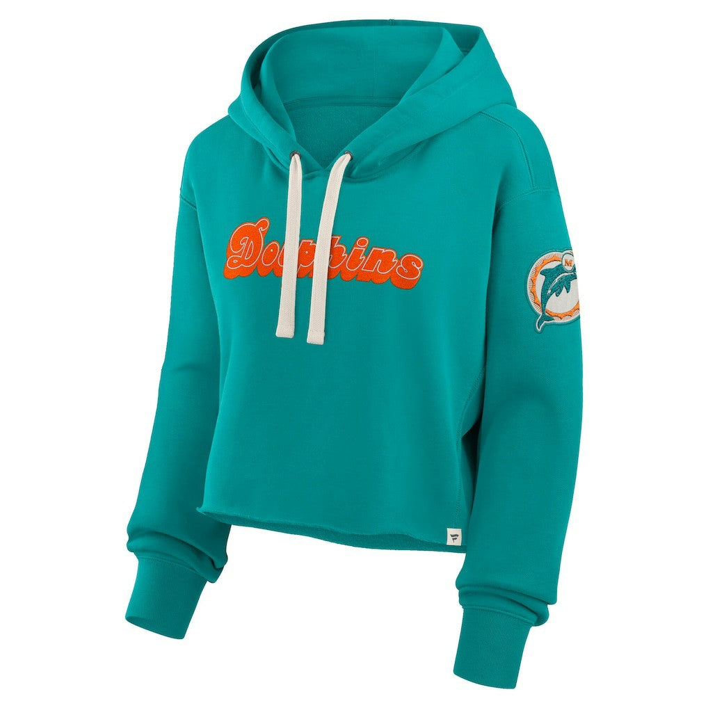 Miami Dolphins Women's Oversized Hometown Heritage Cropped Hoodie | NFL New