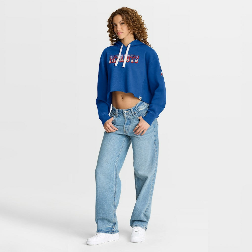 New England Patriots Women's Oversized Hometown Heritage Cropped Hoodie | NFL Hot