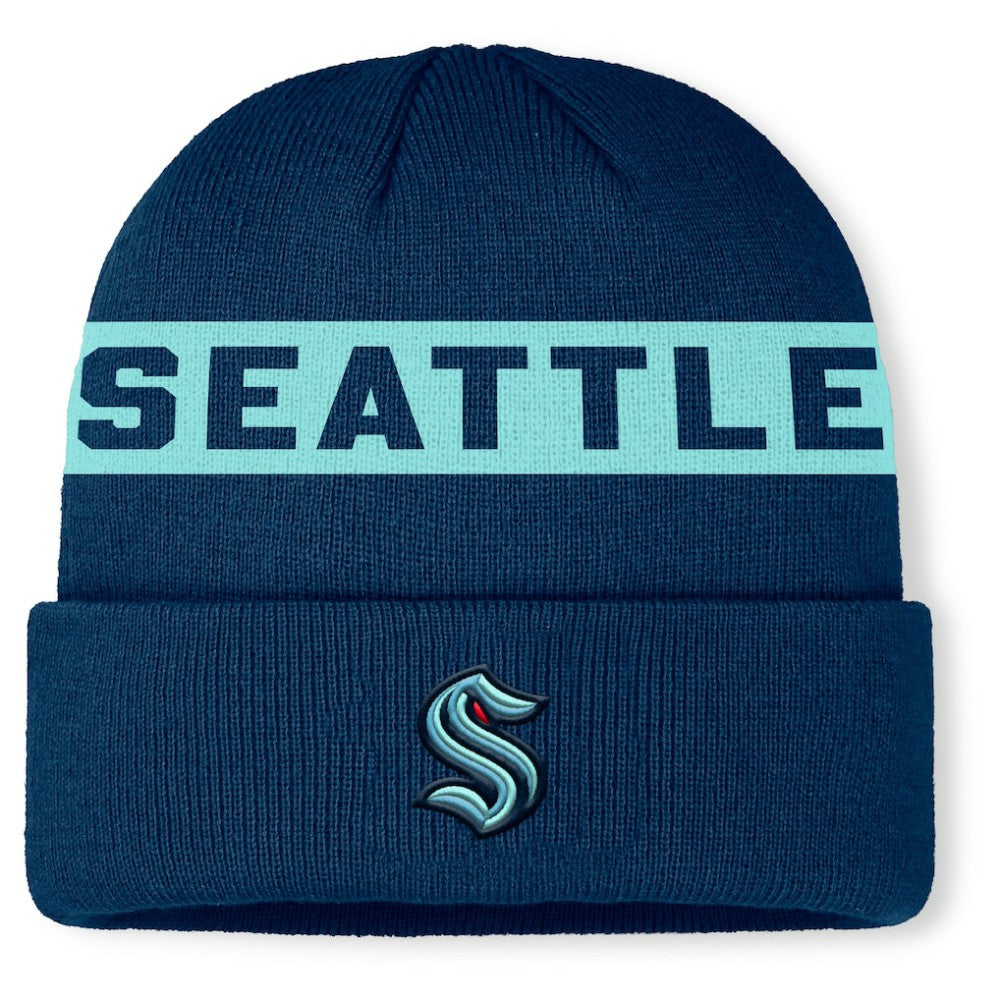 Seattle Kraken Fanatics Authentic Pro Rink Cuffed Knit Hat -  NHL Hats