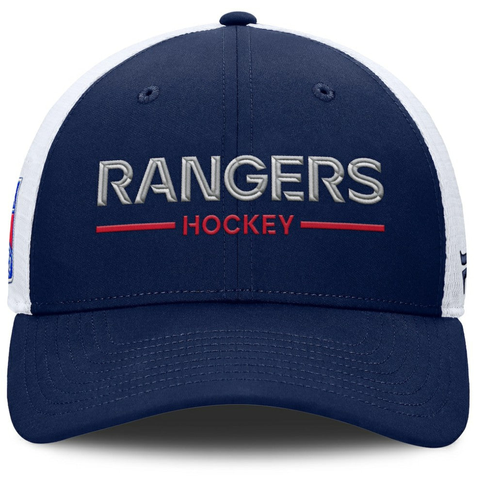 New York Rangers Fanatics Authentic Pro Rink Lockup Adjustable Trucker Hat -  NHL Hats