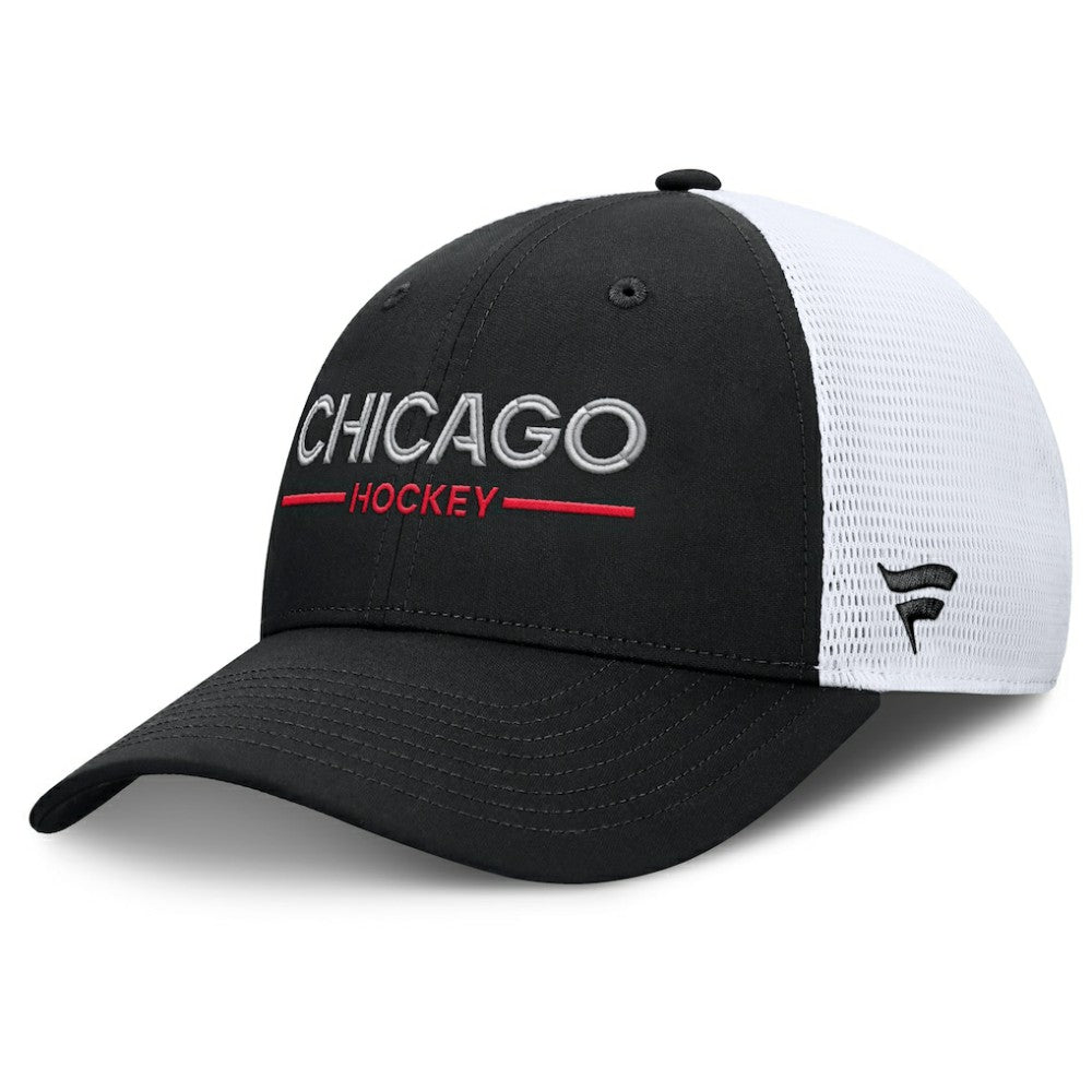 Chicago Blackhawks Fanatics Authentic Pro Rink Lockup Adjustable Trucker Hat -  NHL Hats