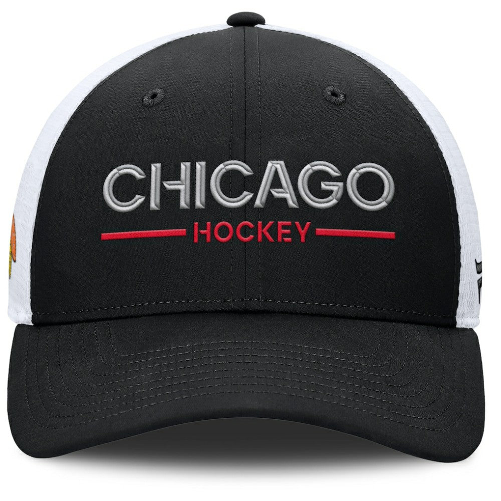 Chicago Blackhawks Fanatics Authentic Pro Rink Lockup Adjustable Trucker Hat -  NHL Hats