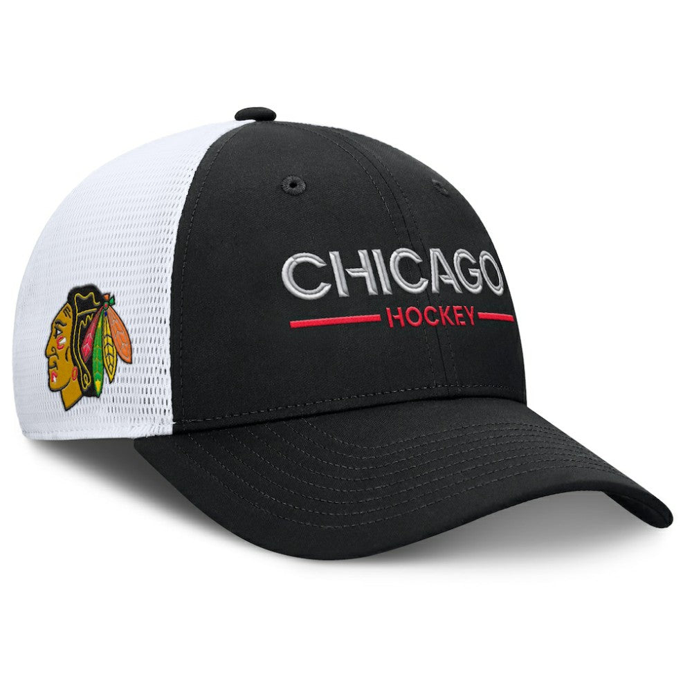 Chicago Blackhawks Fanatics Authentic Pro Rink Lockup Adjustable Trucker Hat -  NHL Hats