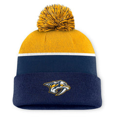 Nashville Predators Fanatics Authentic Pro Rink Cuffed Knit Hat with Pom -  NHL Hats