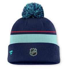 Seattle Kraken Fanatics Authentic Pro Rink Cuffed Knit Hat with Pom -  NHL Hats