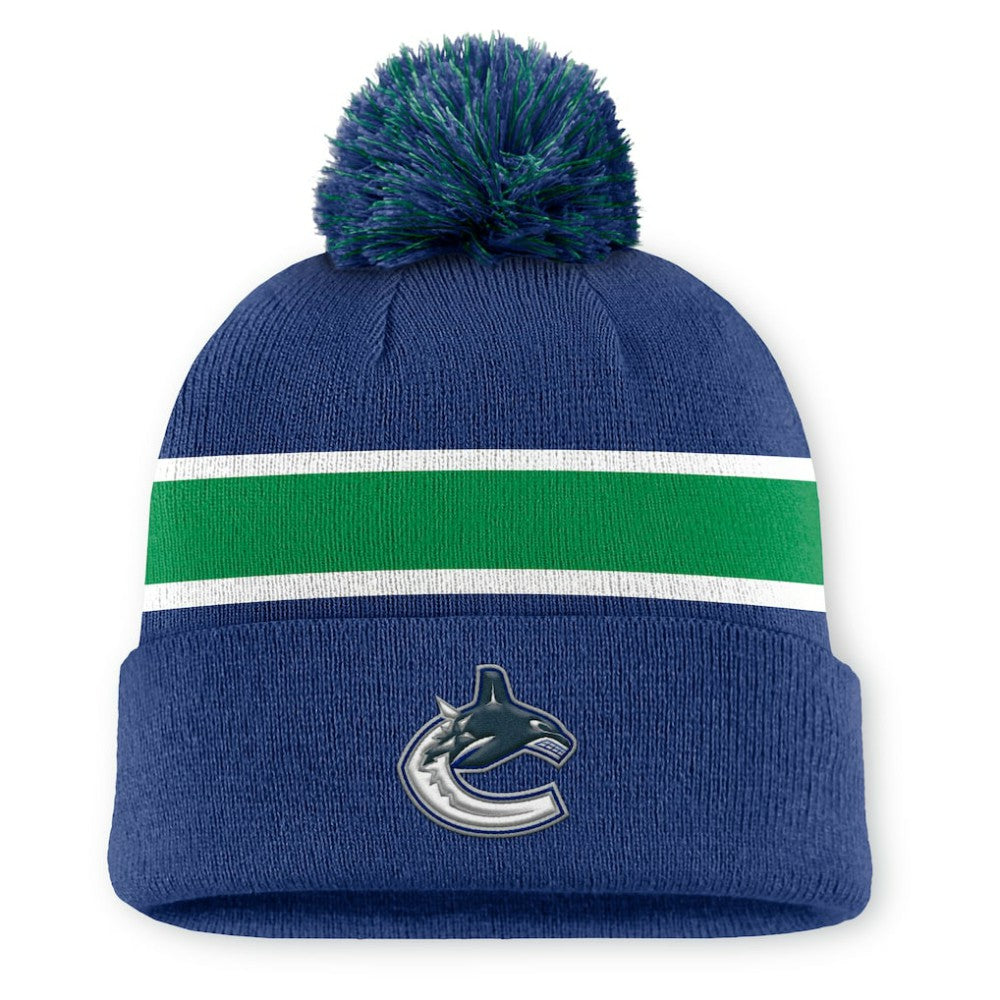 Vancouver Canucks Fanatics Authentic Pro Rink Cuffed Knit Hat with Pom -  NHL Hats