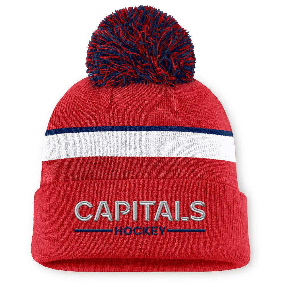 Washington Capitals Fanatics Women's Authentic Pro Rink Cuffed Knit Hat with Pom -  NHL Hats