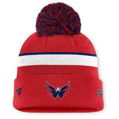 Washington Capitals Fanatics Women's Authentic Pro Rink Cuffed Knit Hat with Pom -  NHL Hats