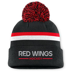 Detroit Red Wings Fanatics Women's Authentic Pro Rink Cuffed Knit Hat with Pom -  NHL Hats