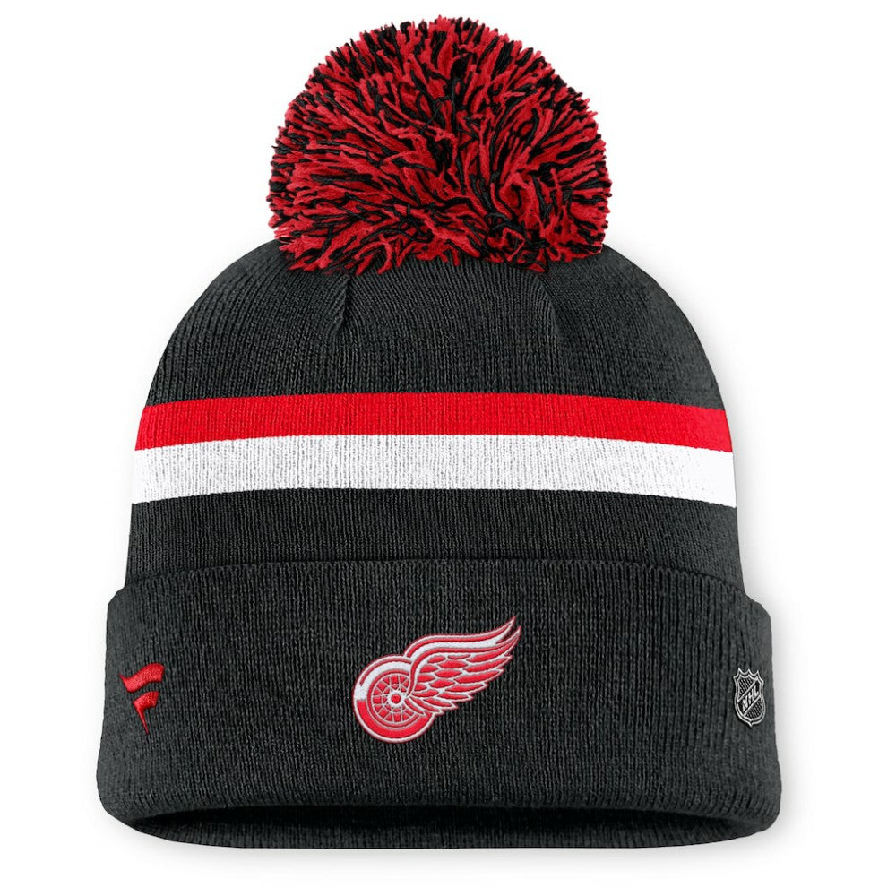 Detroit Red Wings Fanatics Women's Authentic Pro Rink Cuffed Knit Hat with Pom -  NHL Hats
