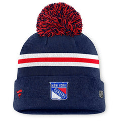 New York Rangers Fanatics Women's Authentic Pro Rink Cuffed Knit Hat with Pom -  NHL Hats
