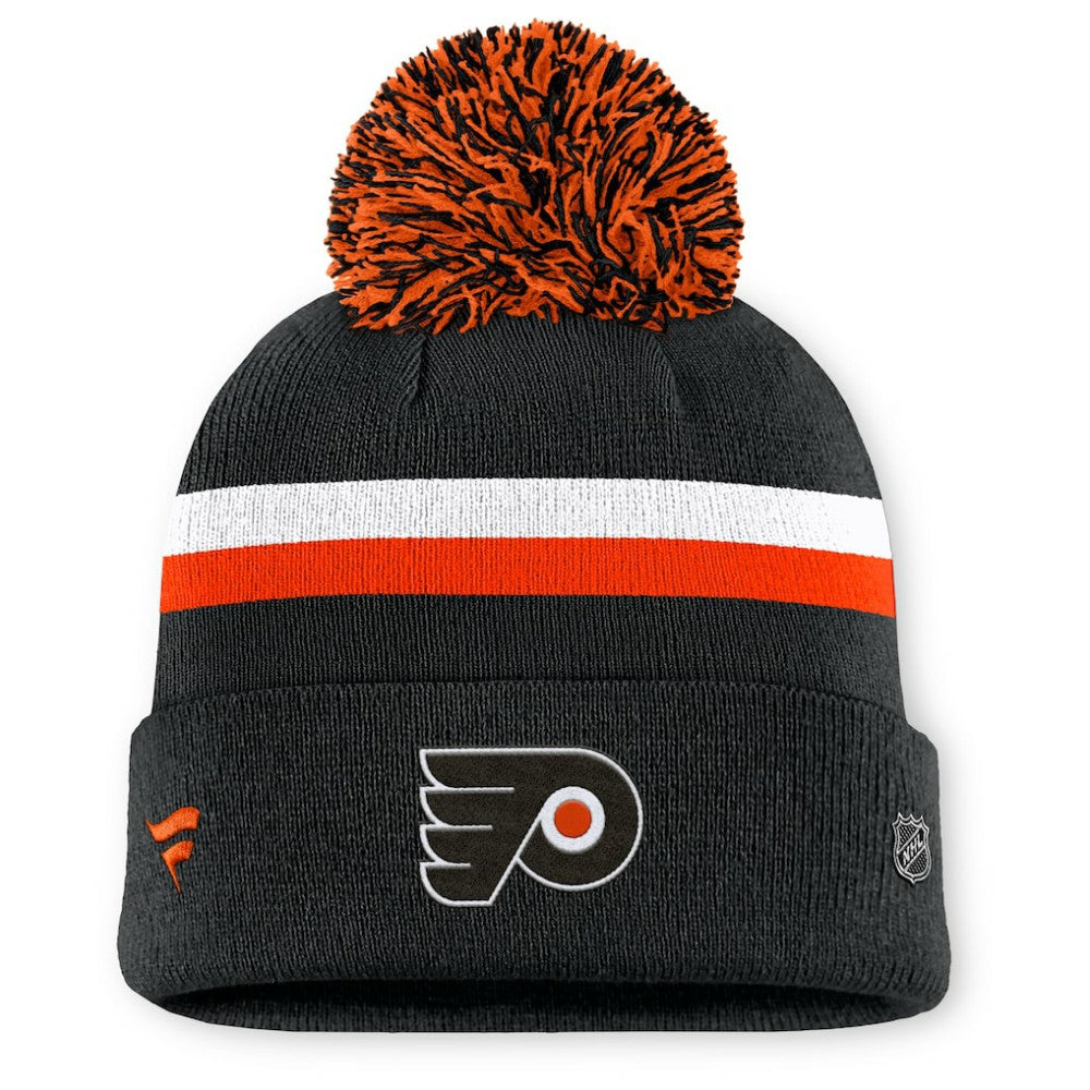 Philadelphia Flyers Fanatics Women's Authentic Pro Rink Cuffed Knit Hat with Pom -  NHL Hats